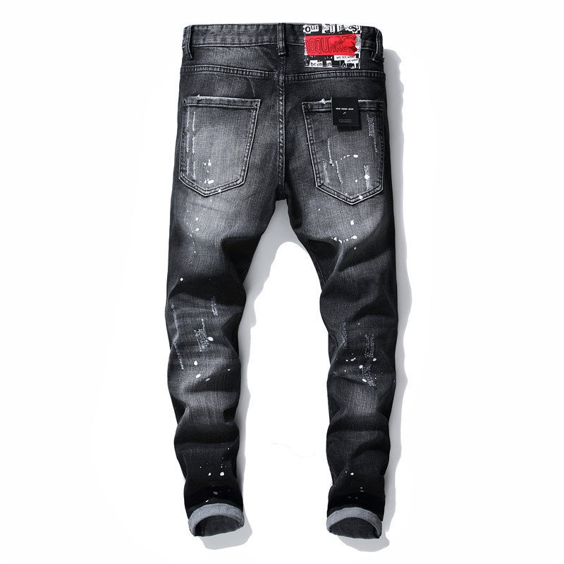 SOLA-Frayed patch Jeans