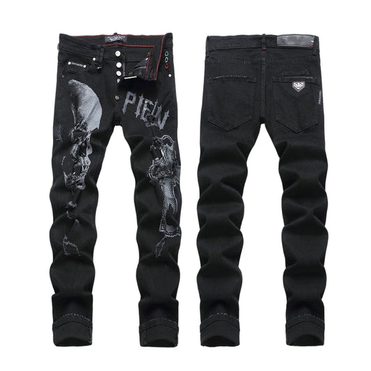 SOLA-PP skull print jeans
