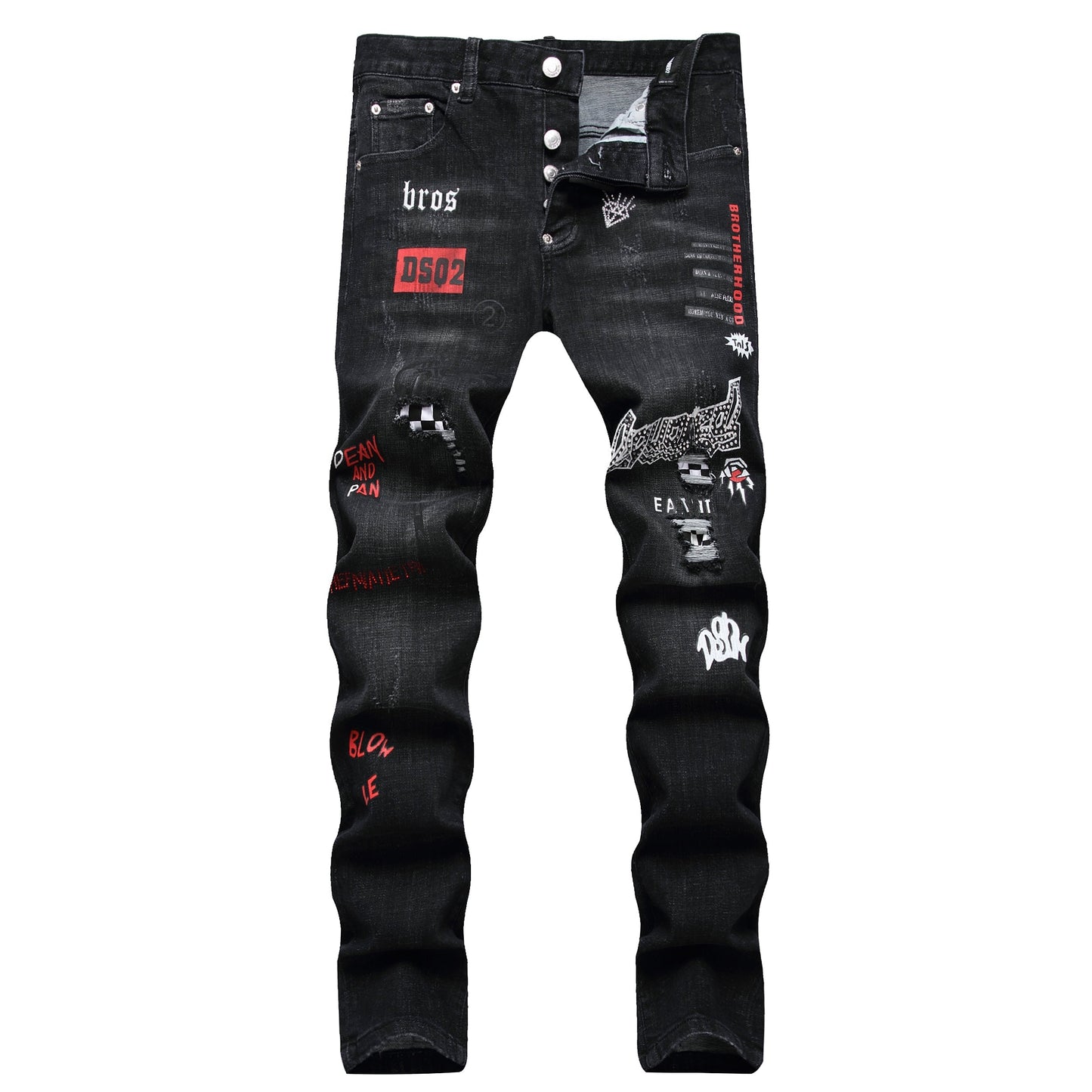 SOLA-diamond embroidery Jeans