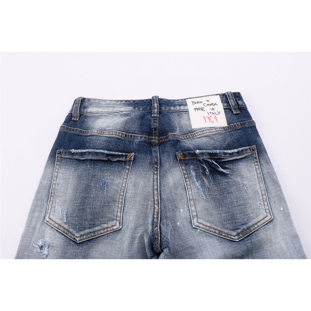 SOLA- ripped patch jeans