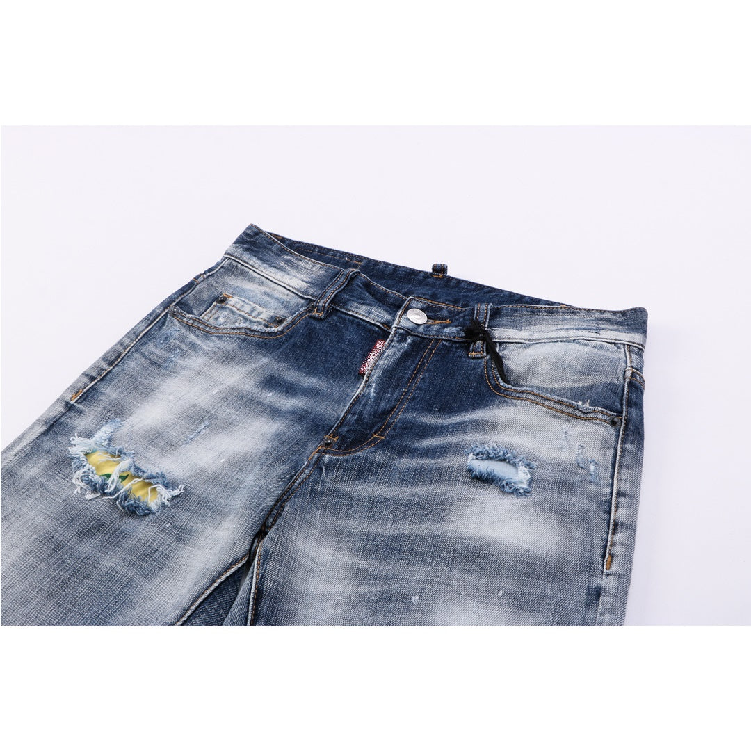 SOLA- ripped patch jeans