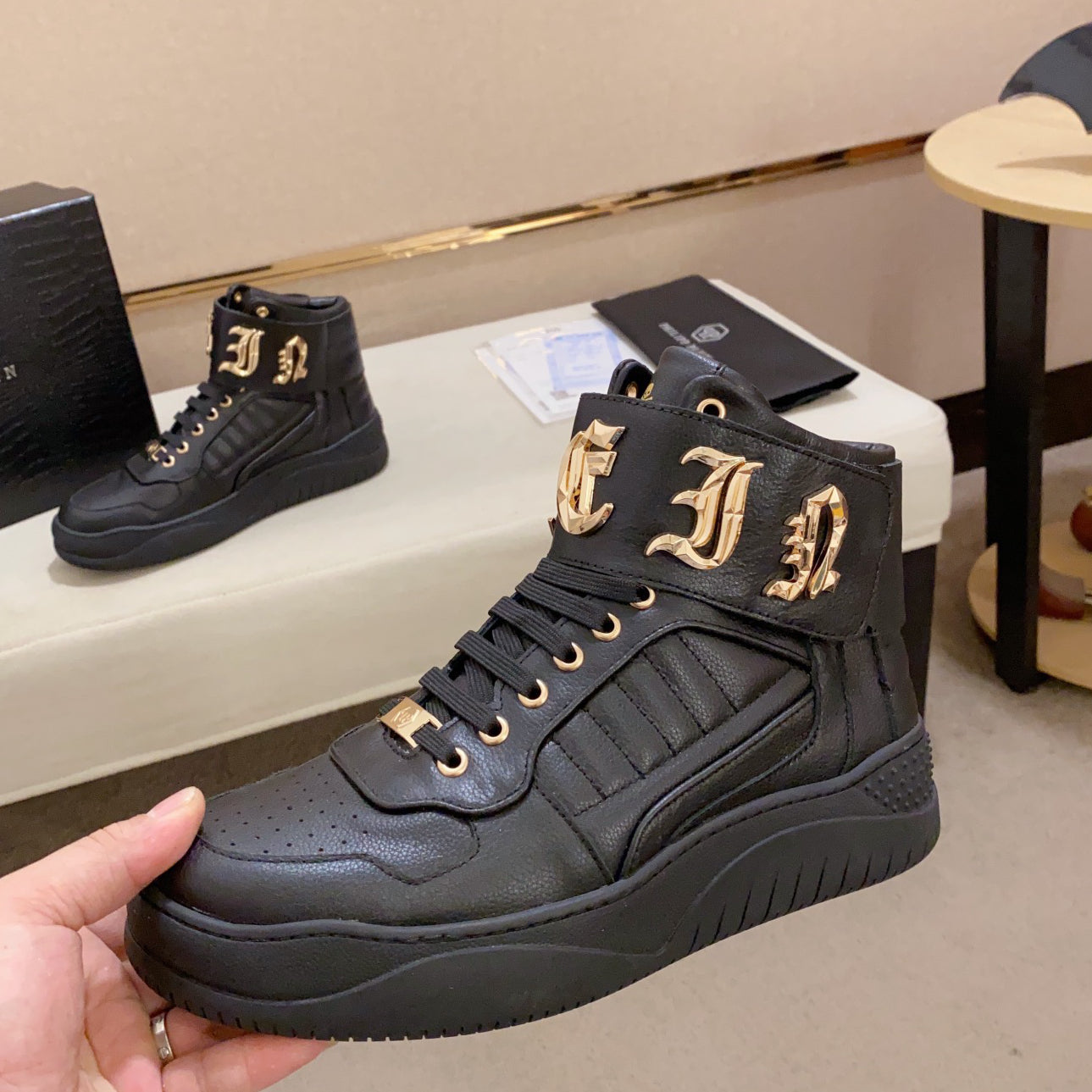 SOLA-PP High Top Leather shoes