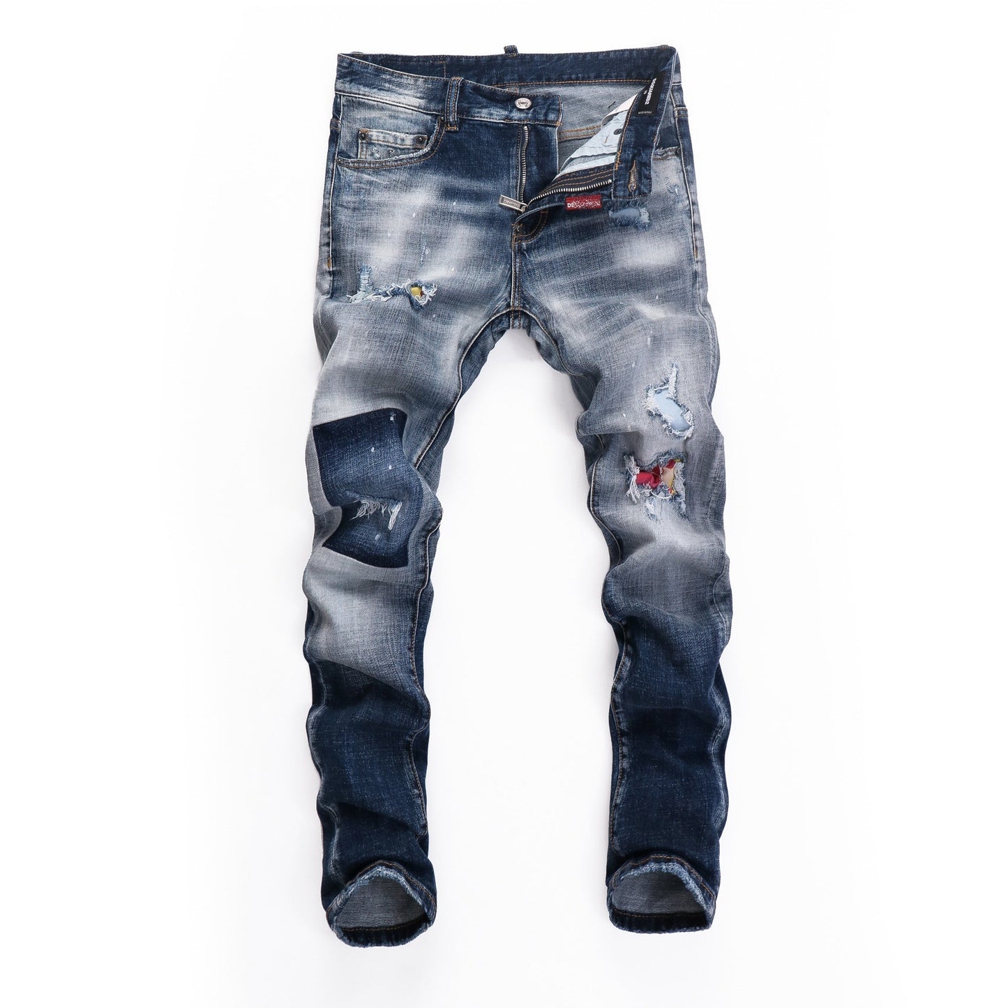 SOLA- ripped patch jeans