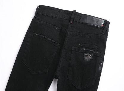 SOLA-PP skull print jeans